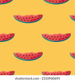 Colorful seamless summer pattern with watermelon slice