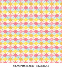 Colorful seamless tartan pattern . Flat vector illustration. Summer style