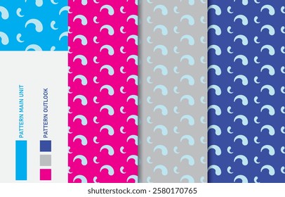 Colorful Seamless textile cloth pattern collection vector illustration
