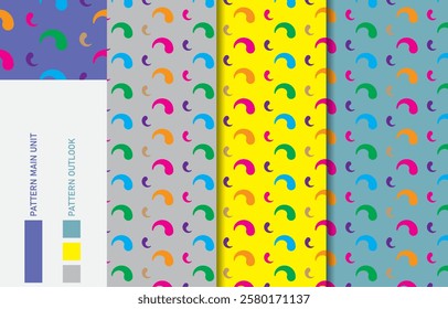 Colorful Seamless textile cloth pattern collection vector illustration
