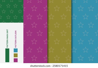 Colorful Seamless textile cloth pattern collection vector illustration

