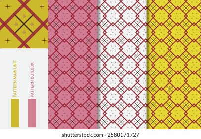 Colorful Seamless textile cloth pattern collection vector illustration
