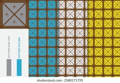 Colorful Seamless textile cloth pattern collection vector illustration
