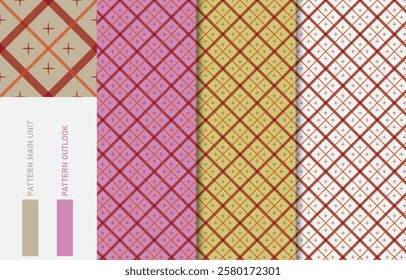 Colorful Seamless textile cloth pattern collection vector illustration
