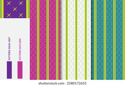 Colorful Seamless textile cloth pattern collection vector illustration

