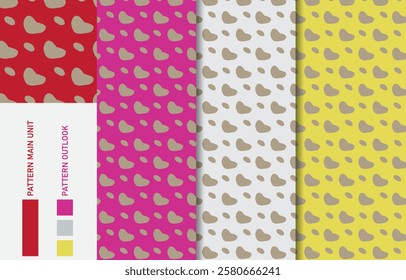 Colorful Seamless textile cloth pattern collection vector illustration