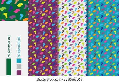 Colorful Seamless textile cloth pattern collection vector illustration