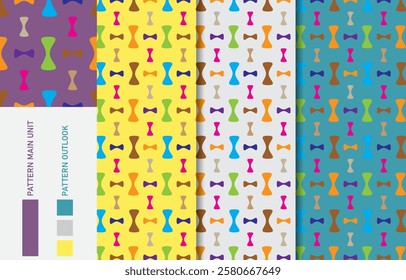 Colorful Seamless textile cloth pattern collection vector illustration