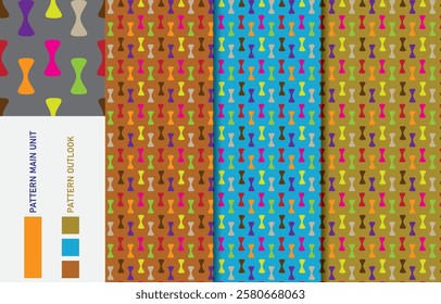 Colorful Seamless textile cloth pattern collection vector illustration