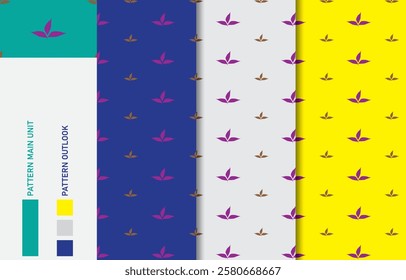 Colorful Seamless textile cloth pattern collection vector illustration