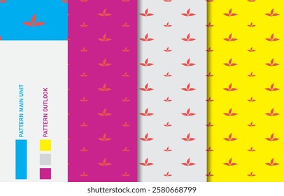 Colorful Seamless textile cloth pattern collection vector illustration