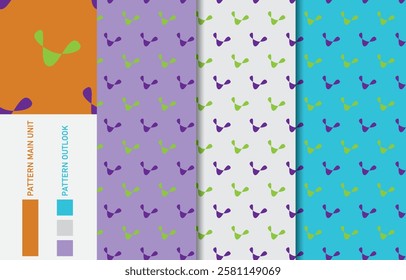 Colorful Seamless textile cloth pattern collection vector illustration
