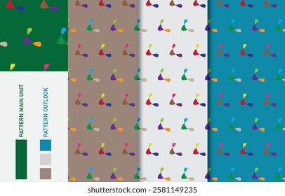 Colorful Seamless textile cloth pattern collection vector illustration

