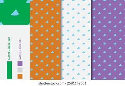 Colorful Seamless textile cloth pattern collection vector illustration

