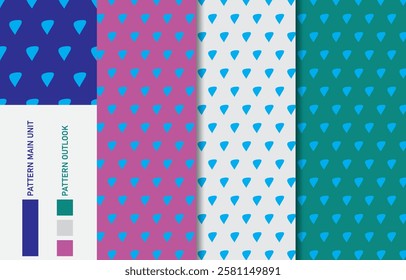 Colorful Seamless textile cloth pattern collection vector illustration
