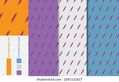 Colorful Seamless textile cloth pattern collection vector illustration

