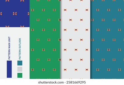 Colorful seamless textile cloth pattern collection vector illustration
