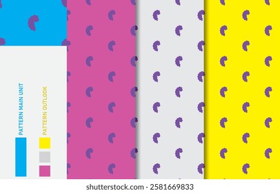 Colorful seamless textile cloth pattern collection vector illustration
