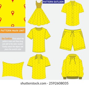 Colorful seamless textile cloth pattern collection vector illustration