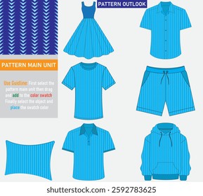 Colorful seamless textile cloth pattern collection vector illustration
