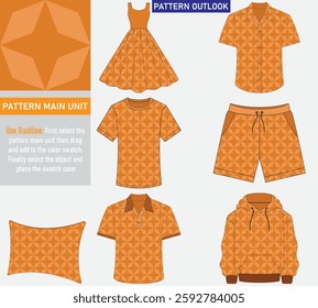 Colorful seamless textile cloth pattern collection vector illustration
