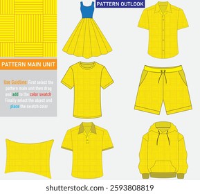Colorful seamless textile cloth pattern collection vector illustration