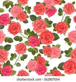 colorful seamless texture with bouquets of roses