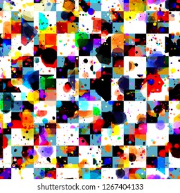 Colorida textura transparente con estampado de ajedrez. Fondo abstracto vectorial para página web, fondo de banners, tela, decoración doméstica, envoltura