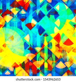 Colorful seamless texture from circles and stripes. Abstract vector background for web page, banners backdrop, fabric, home decor, wrapping