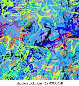 Colorful seamless texture from curved stripes. Abstract vector background for web page, banners backdrop, fabric, home decor, wrapping