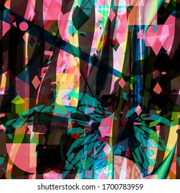 Colorful seamless texture with dark and light different elements. Abstract vector background for web page, banners backdrop, fabric, home decor, wrapping