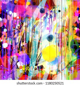 Colorful seamless texture with different shapes. Abstract vector background for web page, banners backdrop, fabric, home decor, wrapping