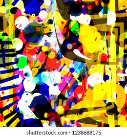 Colorful seamless texture with different shapes. Abstract vector background for web page, banners backdrop, fabric, home decor, wrapping