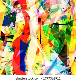 Colorida textura sin costura con diferentes formas. Resumen de fondo vectorial para página web, fondo de banners, tela, decoración doméstica, envoltura
