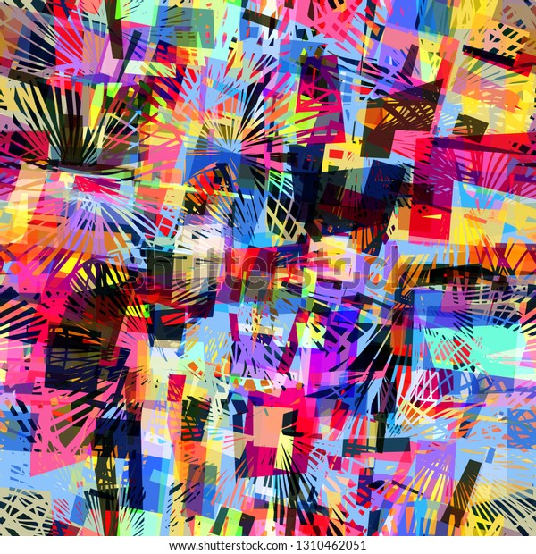 Colorful Seamless Texture Different Shapes Abstract Stock Vector ...