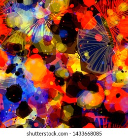Colorful seamless texture with floral elements. Abstract vector background for web page, banners backdrop, fabric, home decor, wrapping