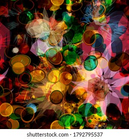 Colorful seamless texture with floral motif. Abstract vector background for web page, banners backdrop, fabric, home decor, wrapping