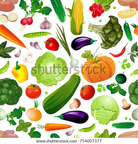 colorful seamless texture with fresh vegetables for your design