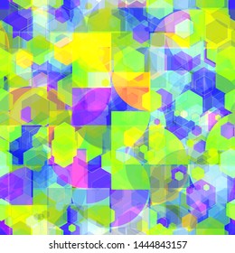 Colorful seamless texture from geometric shapes. Abstract vector background for web page, banners backdrop, fabric, home decor, wrapping