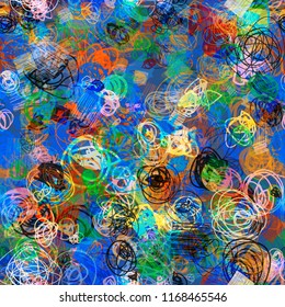 Colorful seamless texture with hand drawn strokes. Abstract vector background for web page, banners backdrop, fabric, home decor, wrapping
