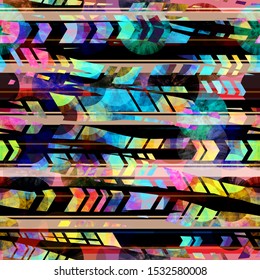 Colorful seamless texture on dark backdrop. Abstract vector background for web page, banners backdrop, fabric, home decor, wrapping