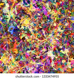 Colorful seamless texture with organic and geometric elements. Abstract vector background for web page, banners backdrop, fabric, home decor, wrapping