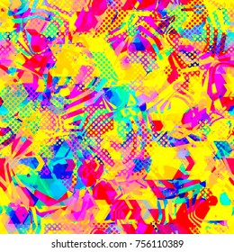 Colorful seamless texture with spots, dots, zebra pattern. Abstract vector background for web page, banners backdrop, fabric, home decor, wrapping
