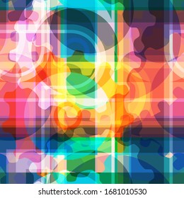 Colorful seamless texture with stripes and gears.