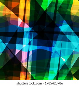 Colorful seamless texture from transparent geometric shapes. Abstract vector background for web page, banners backdrop, fabric, home decor, wrapping