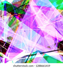 Colorful seamless texture from triangles. Crystal effect. Abstract vector background for web page, banners backdrop, fabric, home decor, wrapping