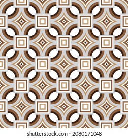 Colorful seamless tile design. Vintage wallpaper elements Islam, Arabic, Indian, Ottoman, Motifs, Pottery, Damask. Perfect for printing on fabric or paper. Brown color, ceramic tiled pattern, vector