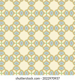 Colorful seamless tile pattern, linear design. Geometric seamless repetitive vector circle shapes background.