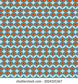 Colorful seamless tile pattern, linear design. Geometric seamless repetitive vector circle shapes background.