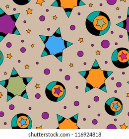 Colorful seamless tiling vector star texture